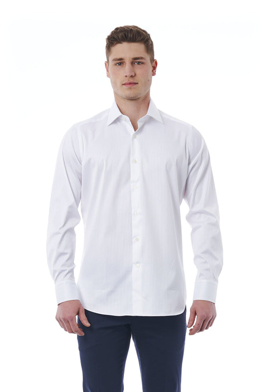 White Cotton Men Shirt