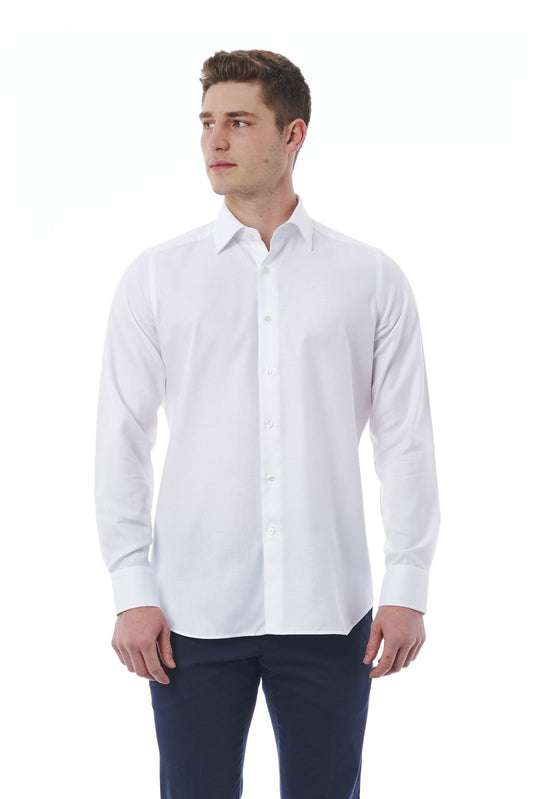 White Cotton Men Shirt