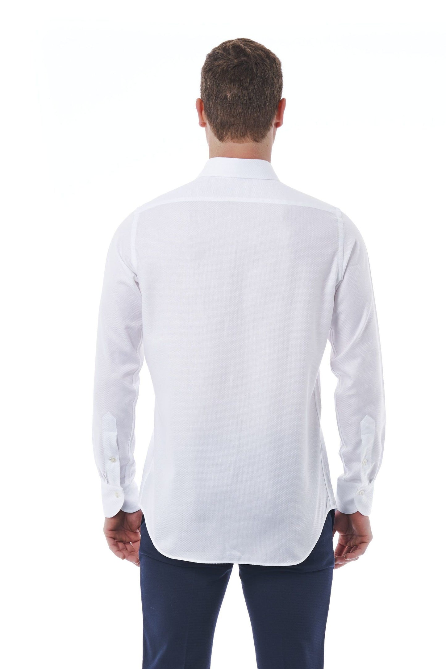 White Cotton Men Shirt