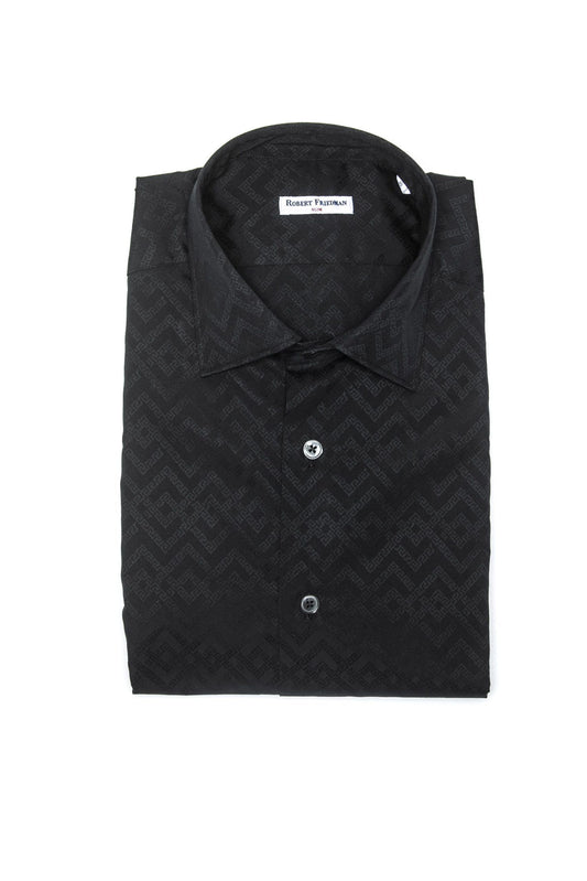 Black Cotton Men Shirt