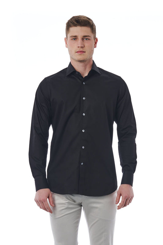 Black Cotton Men Shirt