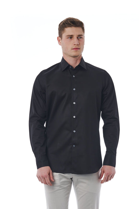 Black Cotton Men Shirt