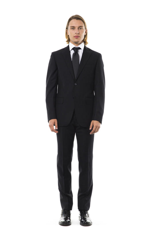 Gray Virgin Wool Men Suit