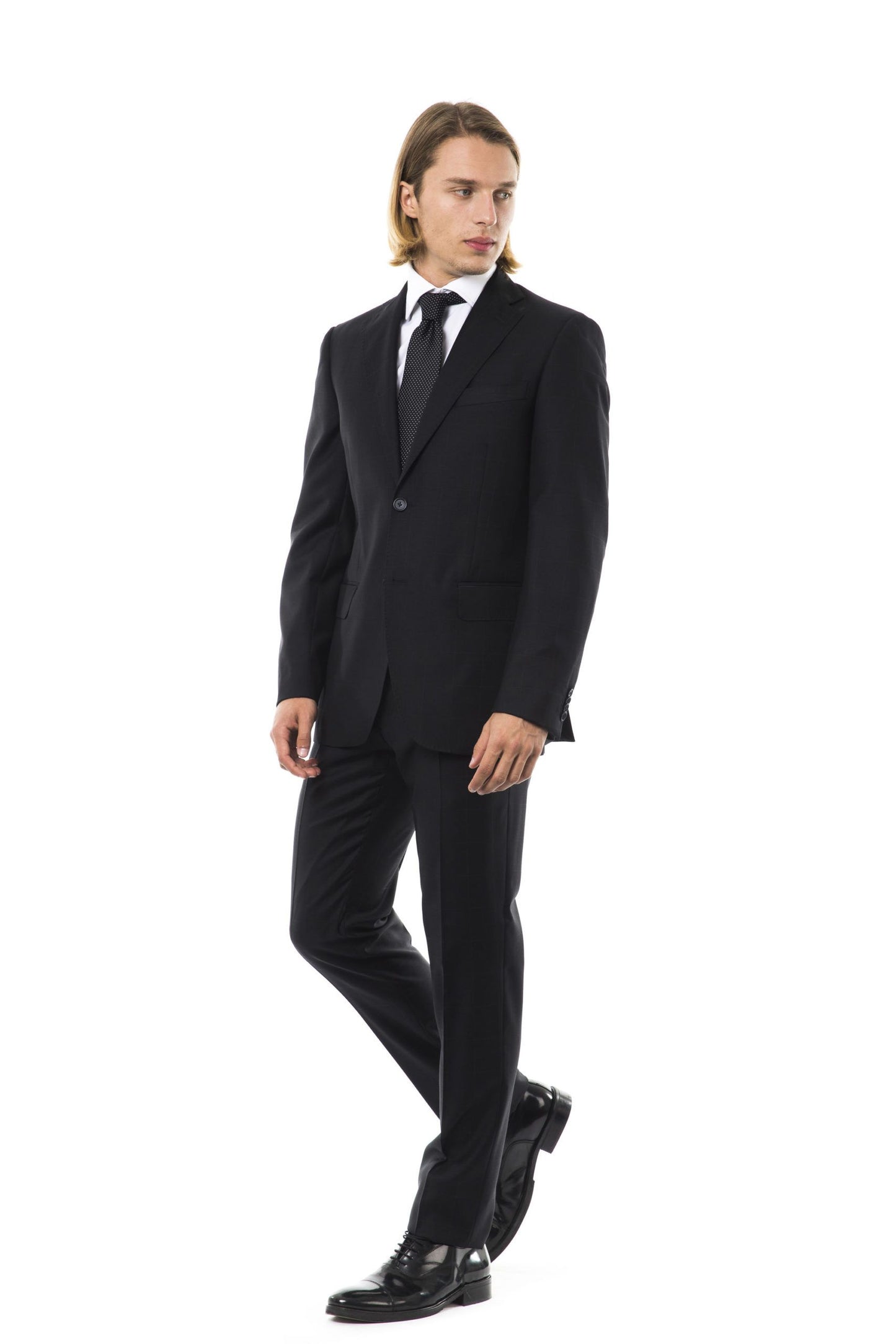 Gray Virgin Wool Men Suit