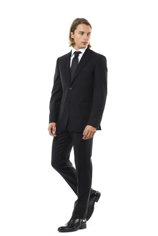 Gray Virgin Wool Men Suit