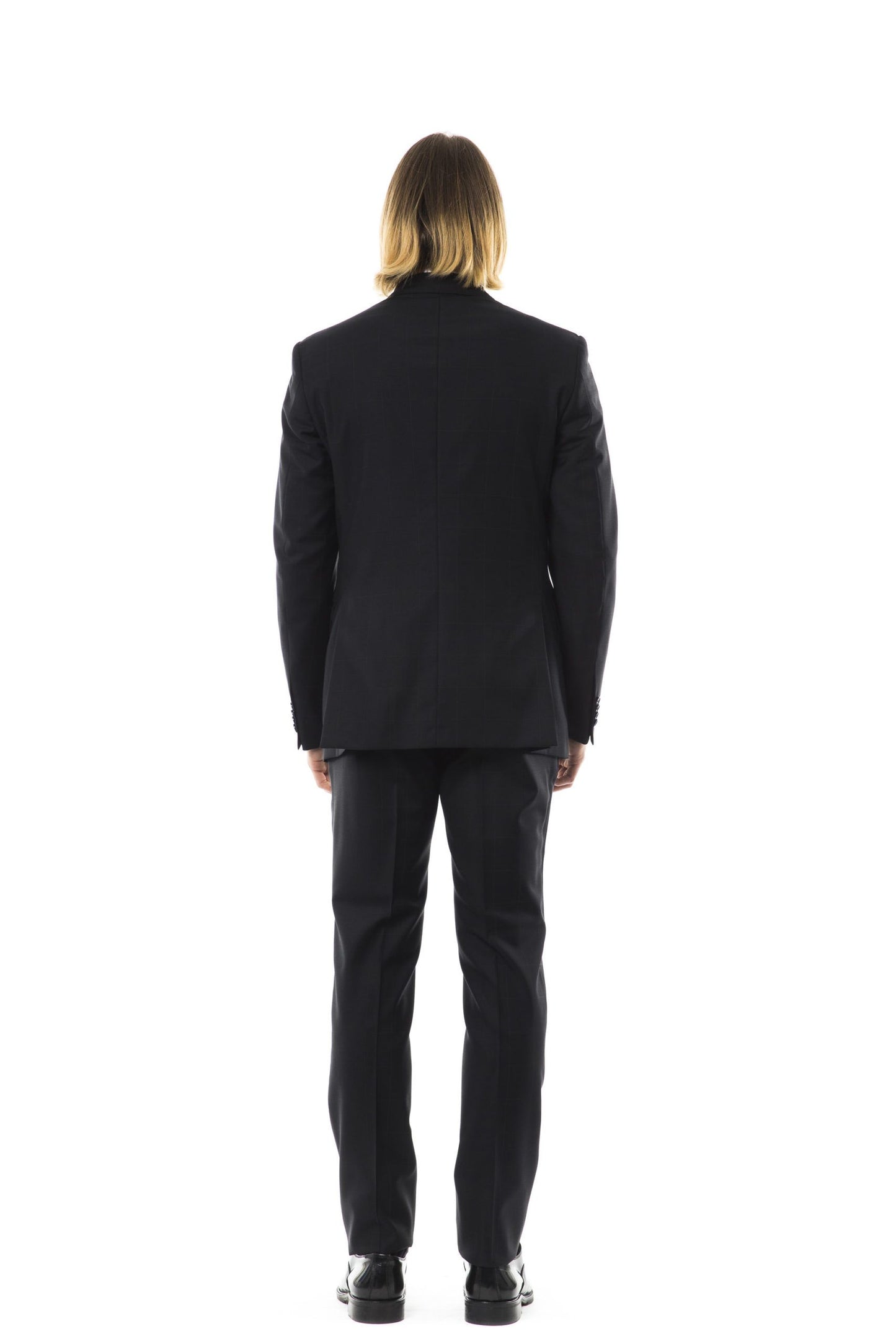 Gray Virgin Wool Men Suit