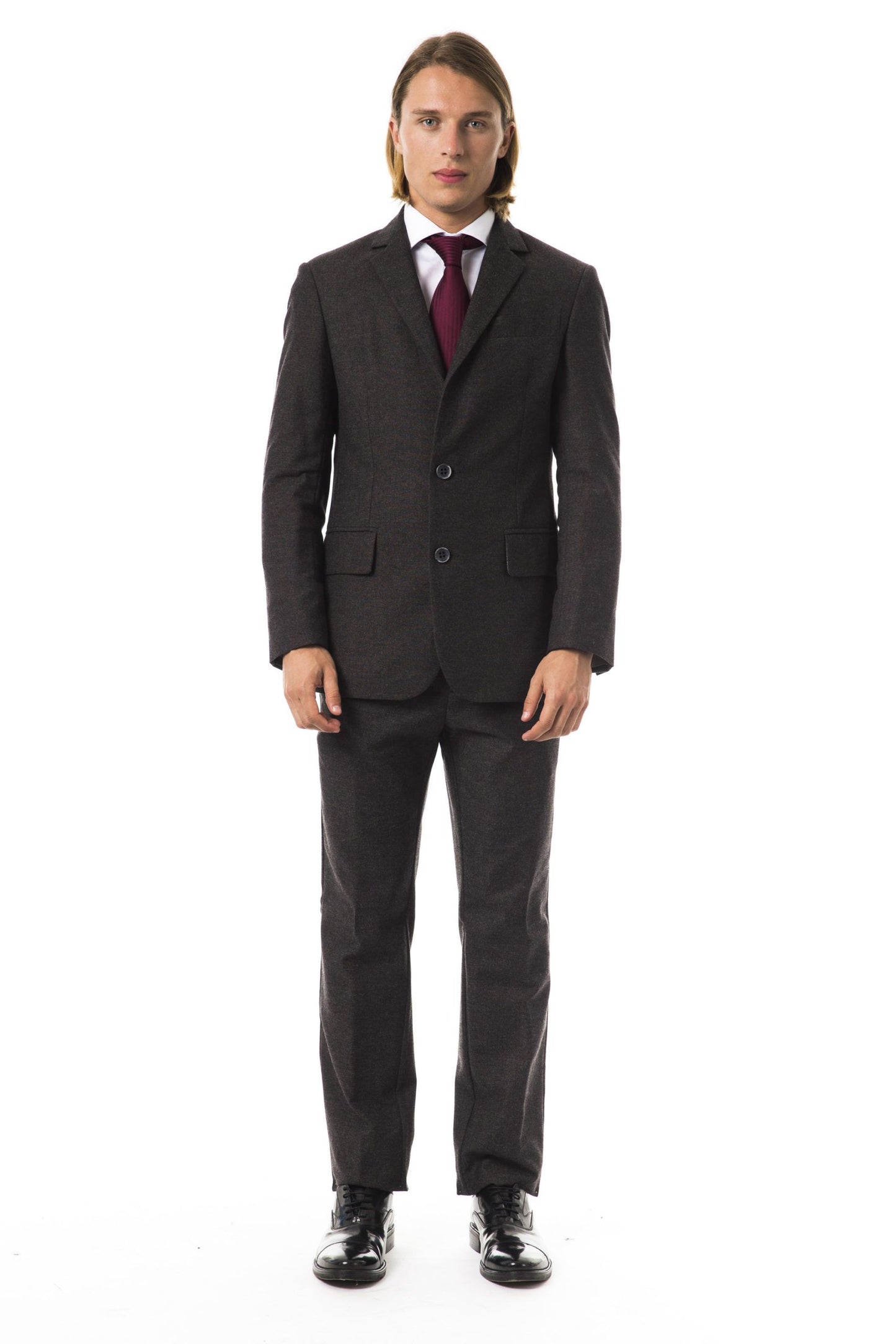 Brown Cotton Men Suit