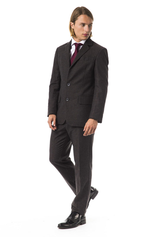 Brown Cotton Men Suit