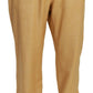 Yellow Cotton Men Pant
