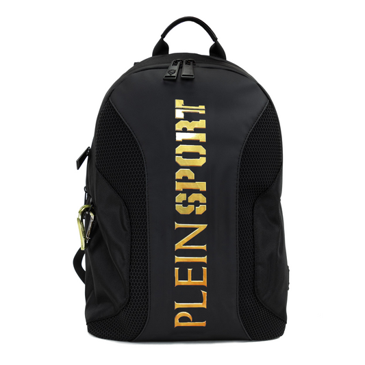 Black Polyester Men Backpack