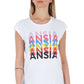 White Cotton Women T-Shirt