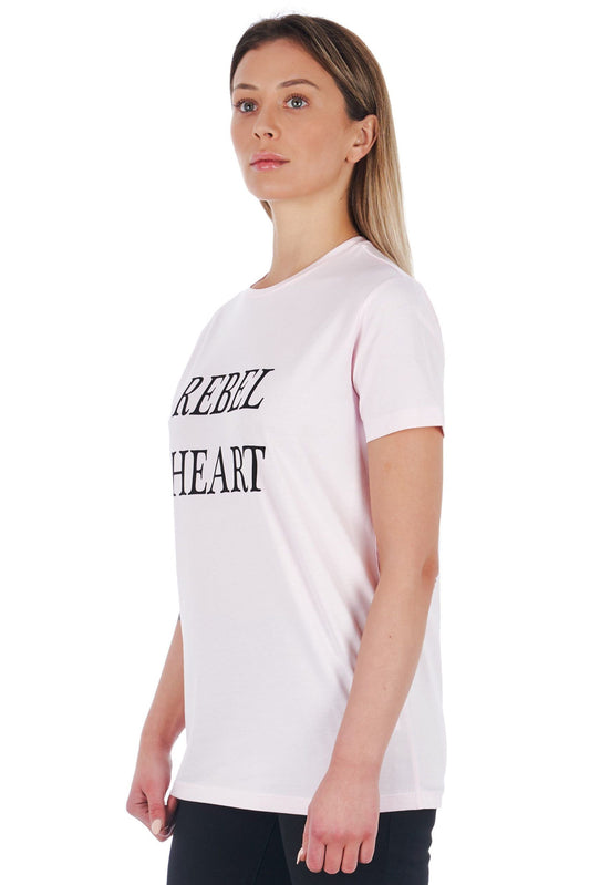 Pink Cotton Women T-Shirt