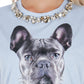 Light Blue Cotton Women T-Shirt