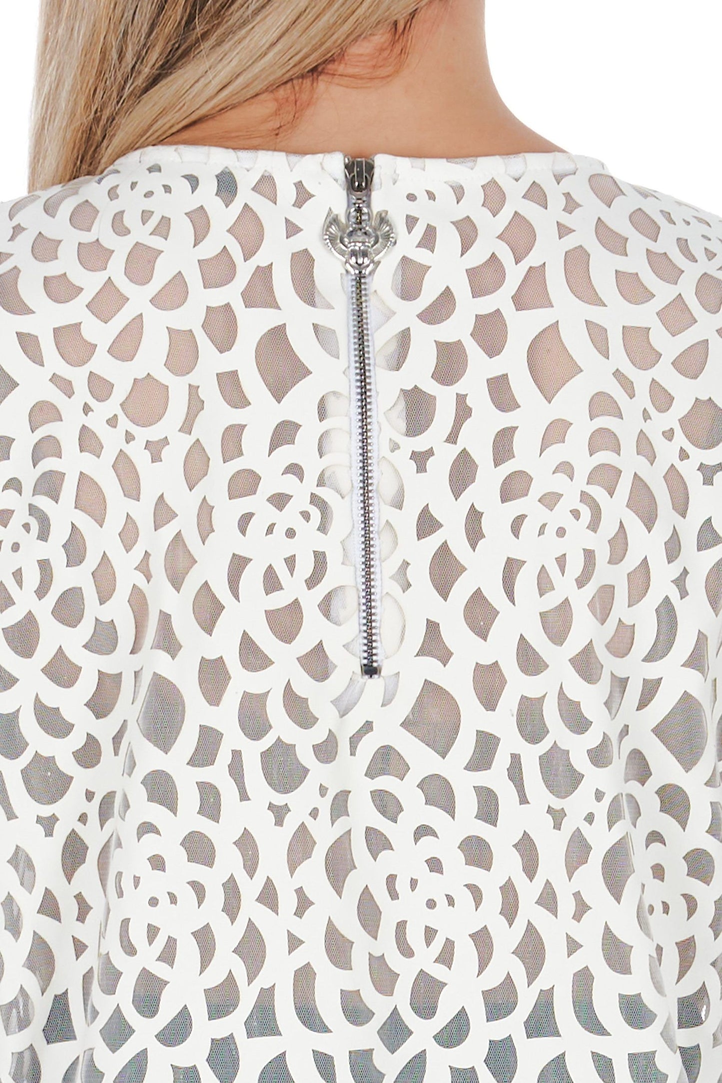 White Eco-Leather Women Blouse