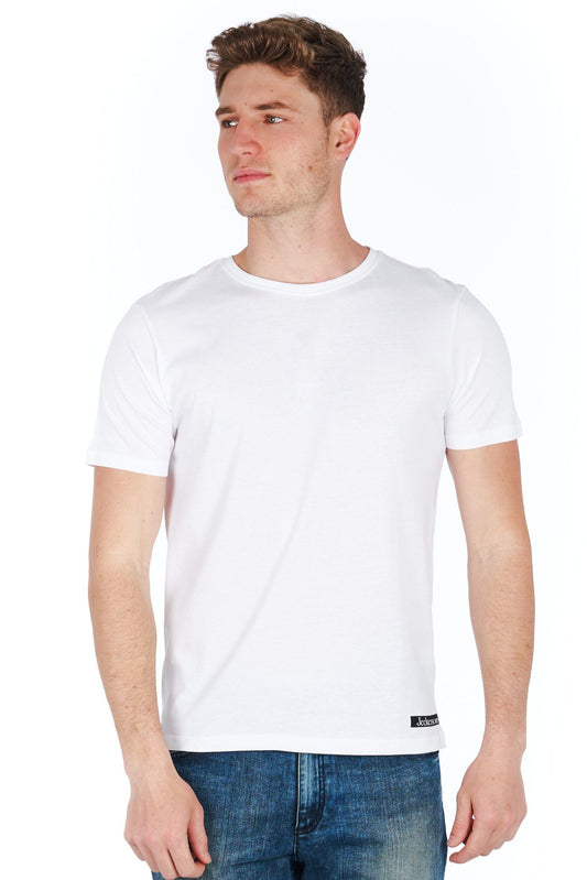 White Cotton Men T-Shirt