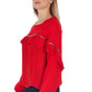 Red Polyester Women Shirt
