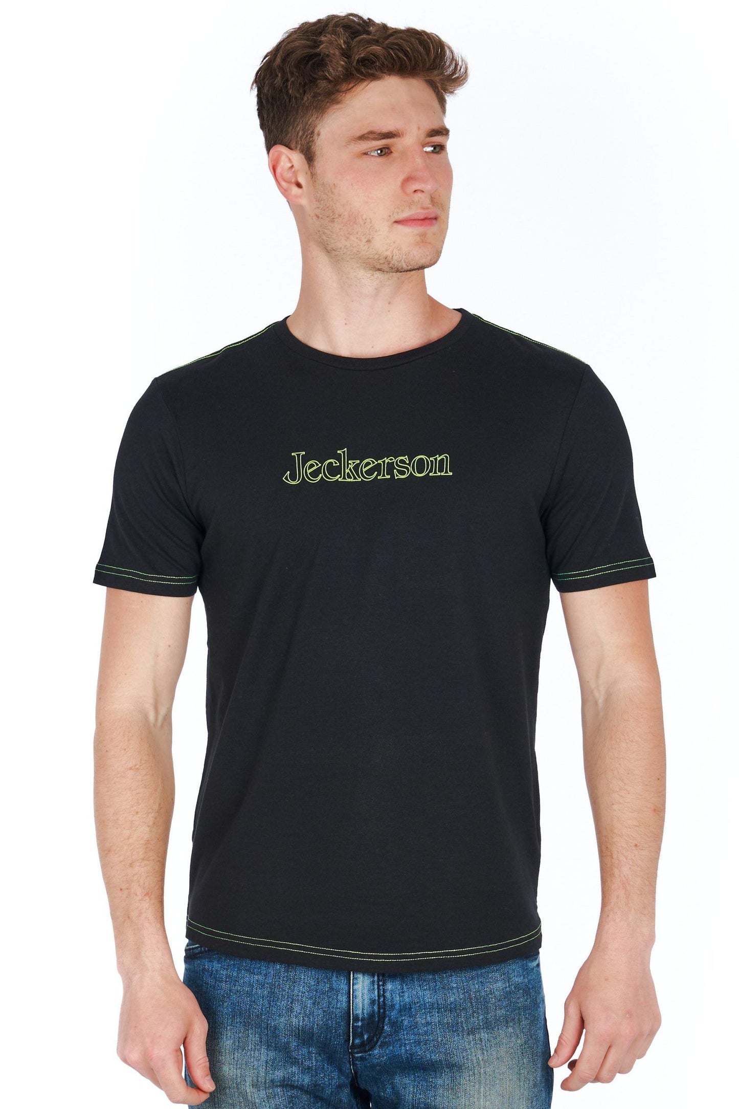 Black Cotton Men T-Shirt