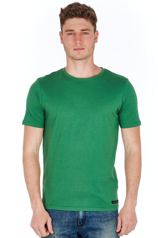 Green Cotton Men T-Shirt