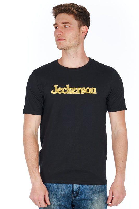 Black Cotton Men T-Shirt