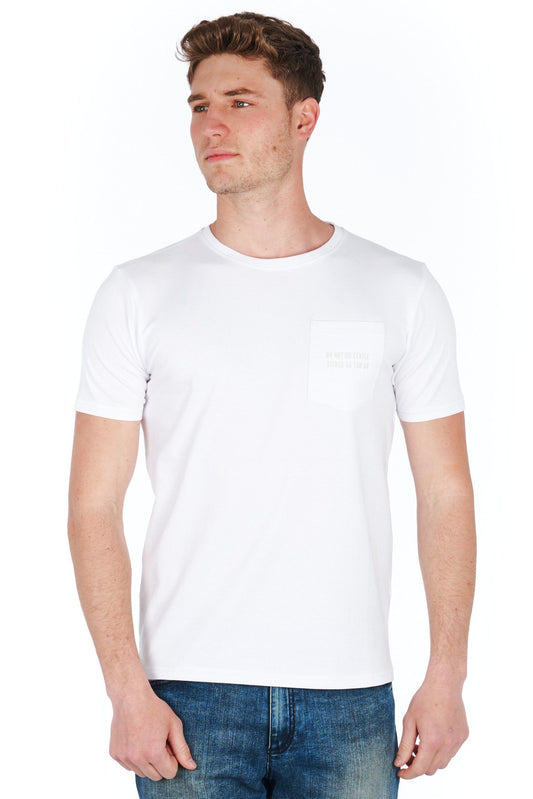 White Cotton Men T-Shirt