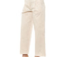 Beige Cotton Women Palazzo Pants