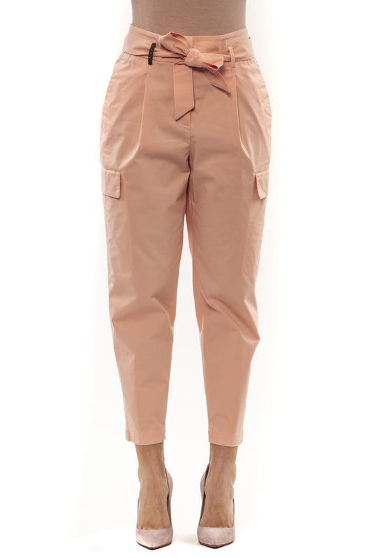 Pink Cotton Women Trouser