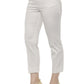 Beige Cotton Women Trousers