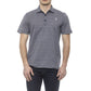 Blue Cotton Men Polo