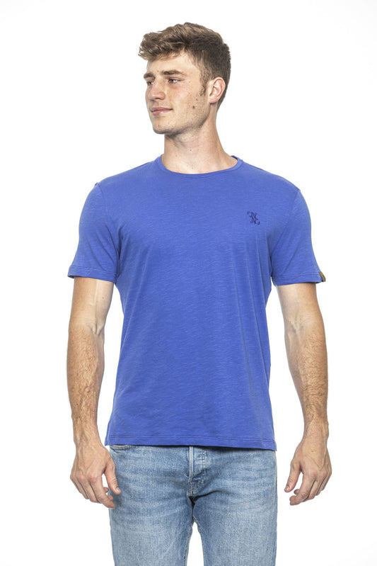 Light-Blue Cotton Men T-Shirt