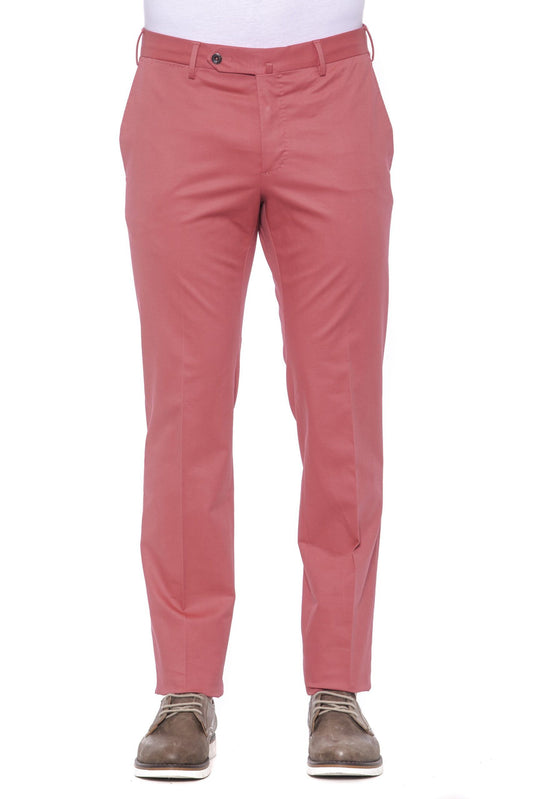 Red Cotton Men Trouser