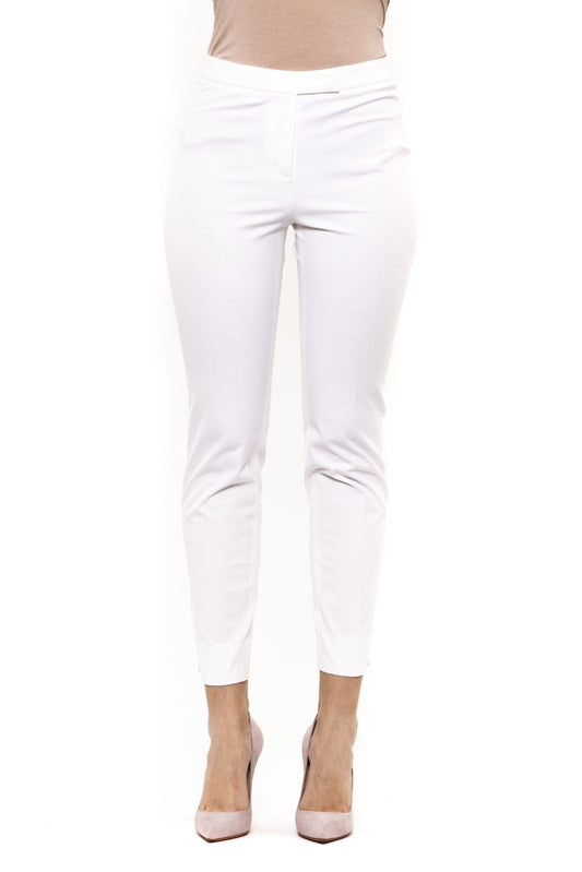 White Cotton Women Trouser