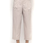 Beige Cotton Women Palazzo Trouser
