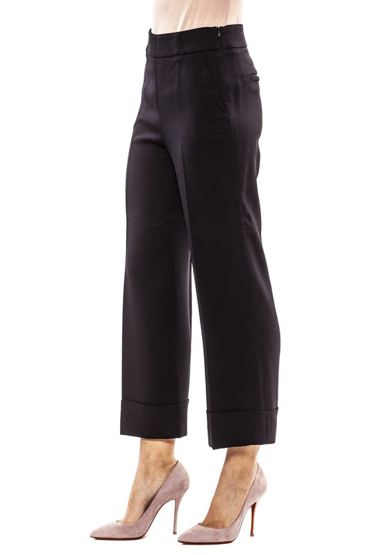 Blue Viscose Women Palazzo Pants