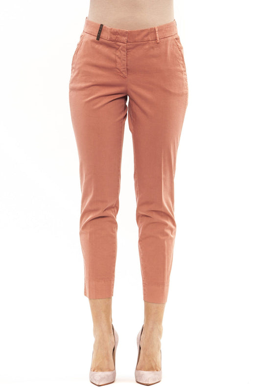 Brown Cotton Women Trouser