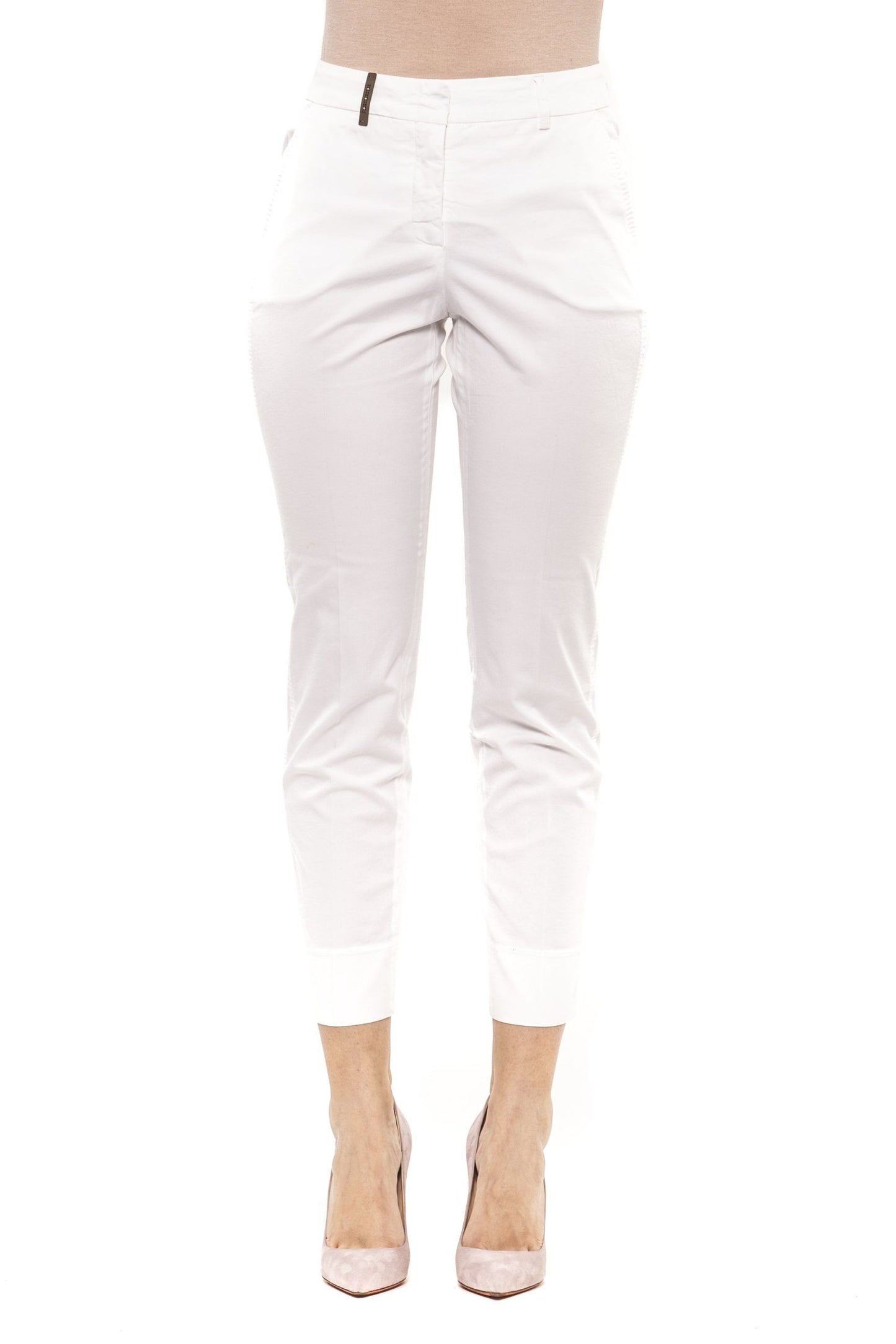 White Cotton Women Pant