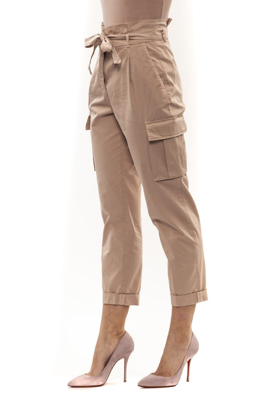 Pink Cotton Women Trouser