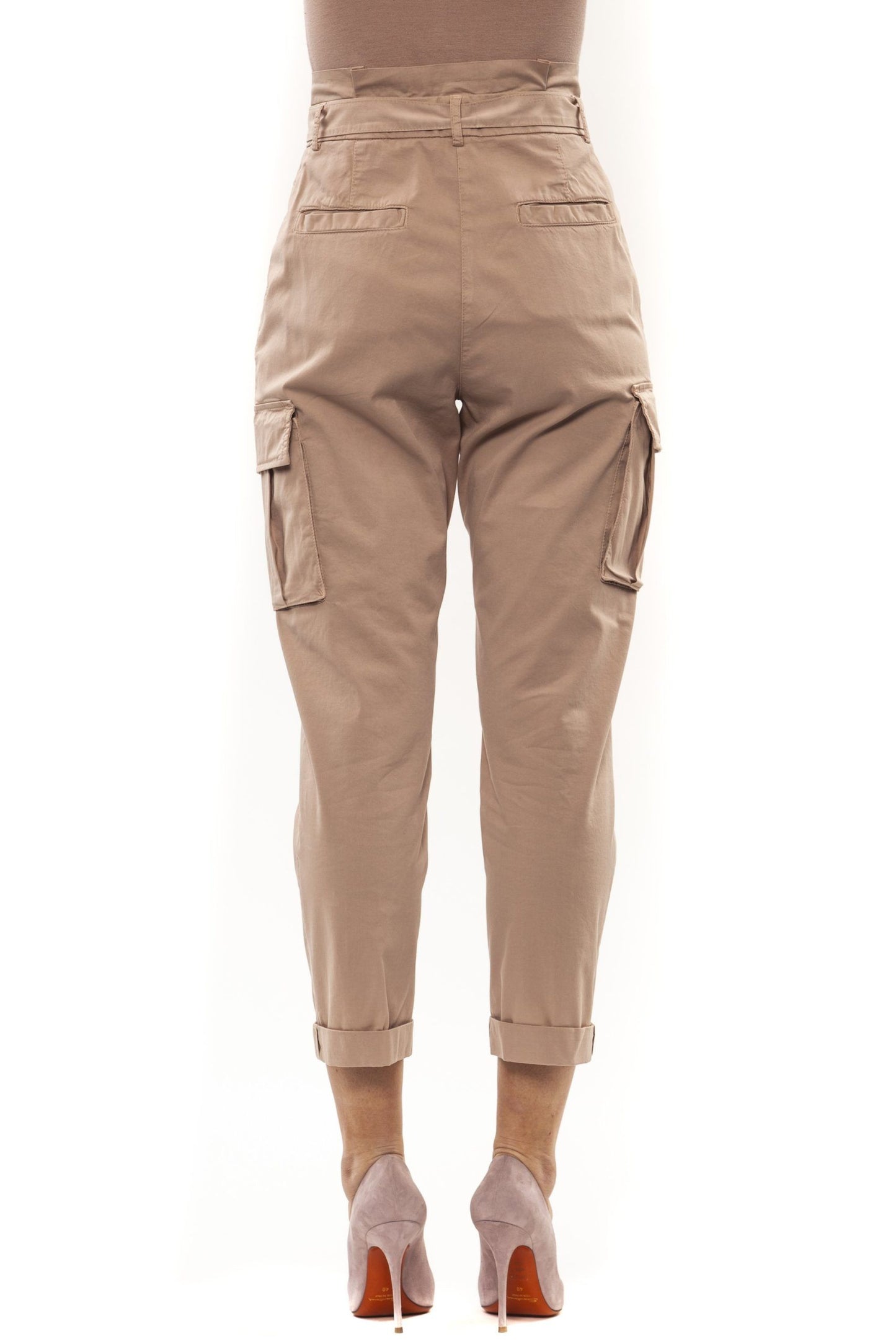 Pink Cotton Women Trouser