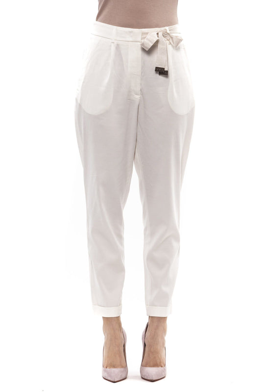 White Viscose Women Pant