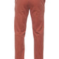 Red Cotton Men Slim Trouser
