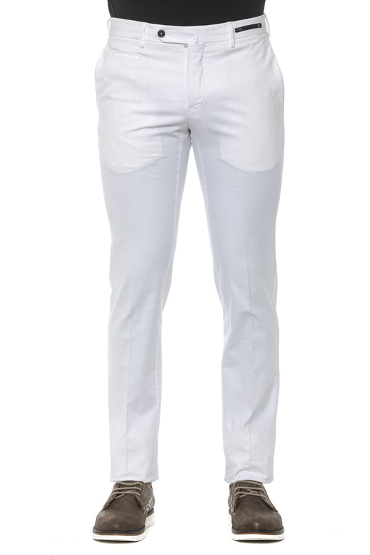 White Cotton Mens Trouser