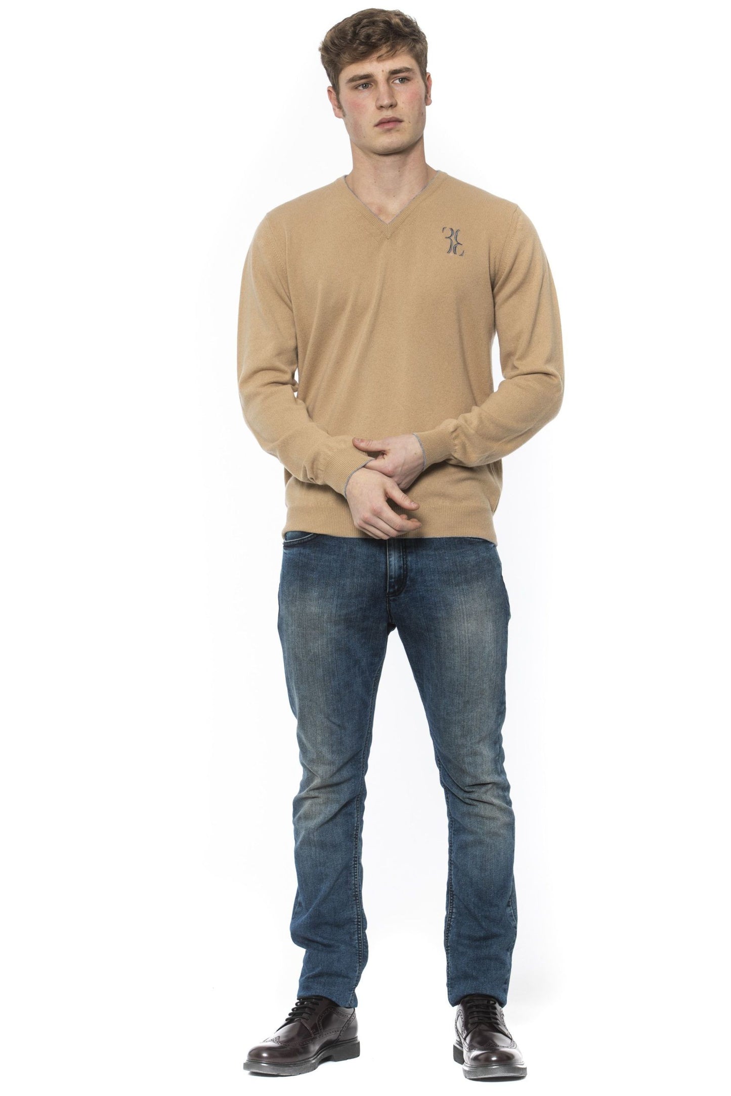 Beige Cashmere Men Sweater