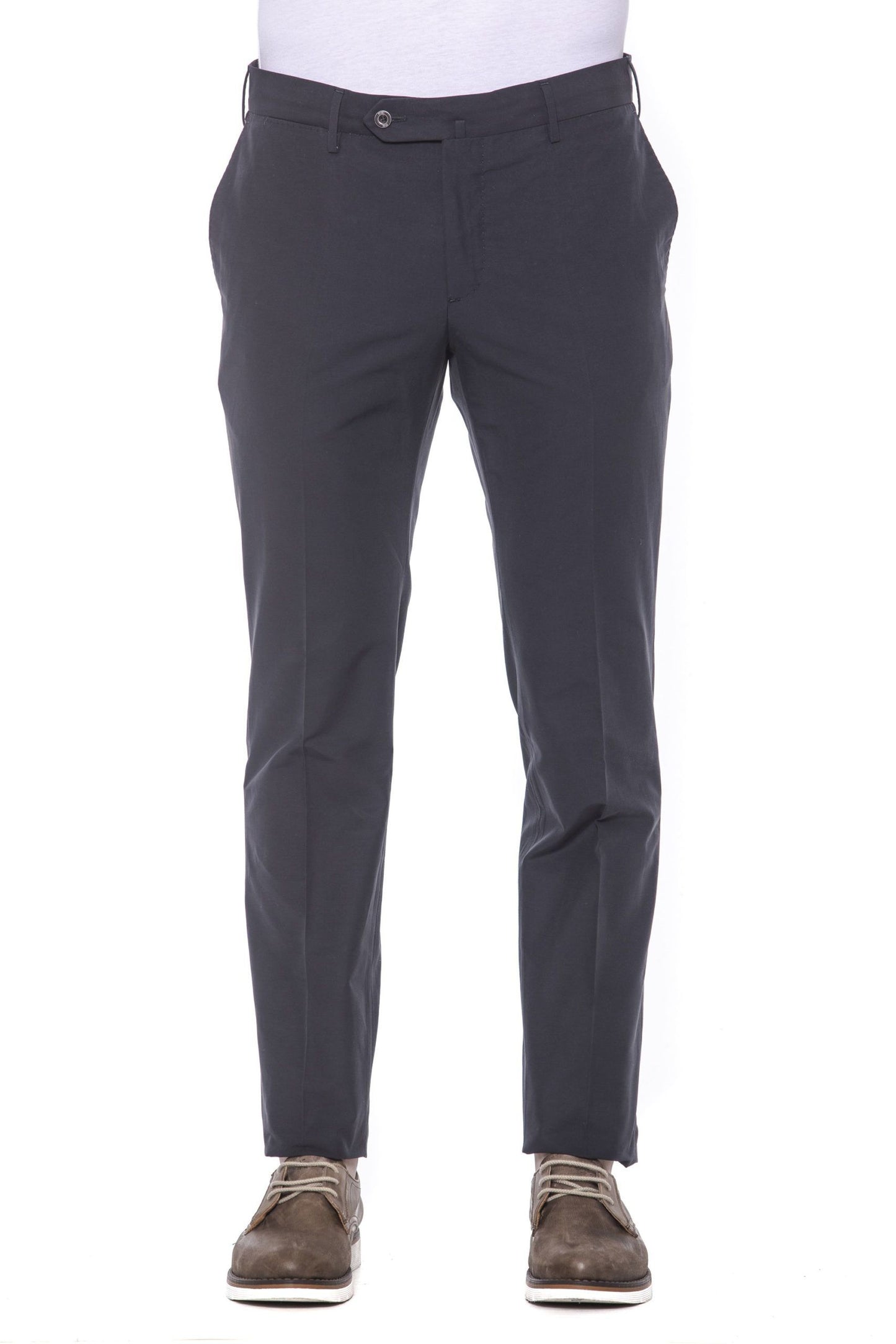 Blue Cotton Men Trouser