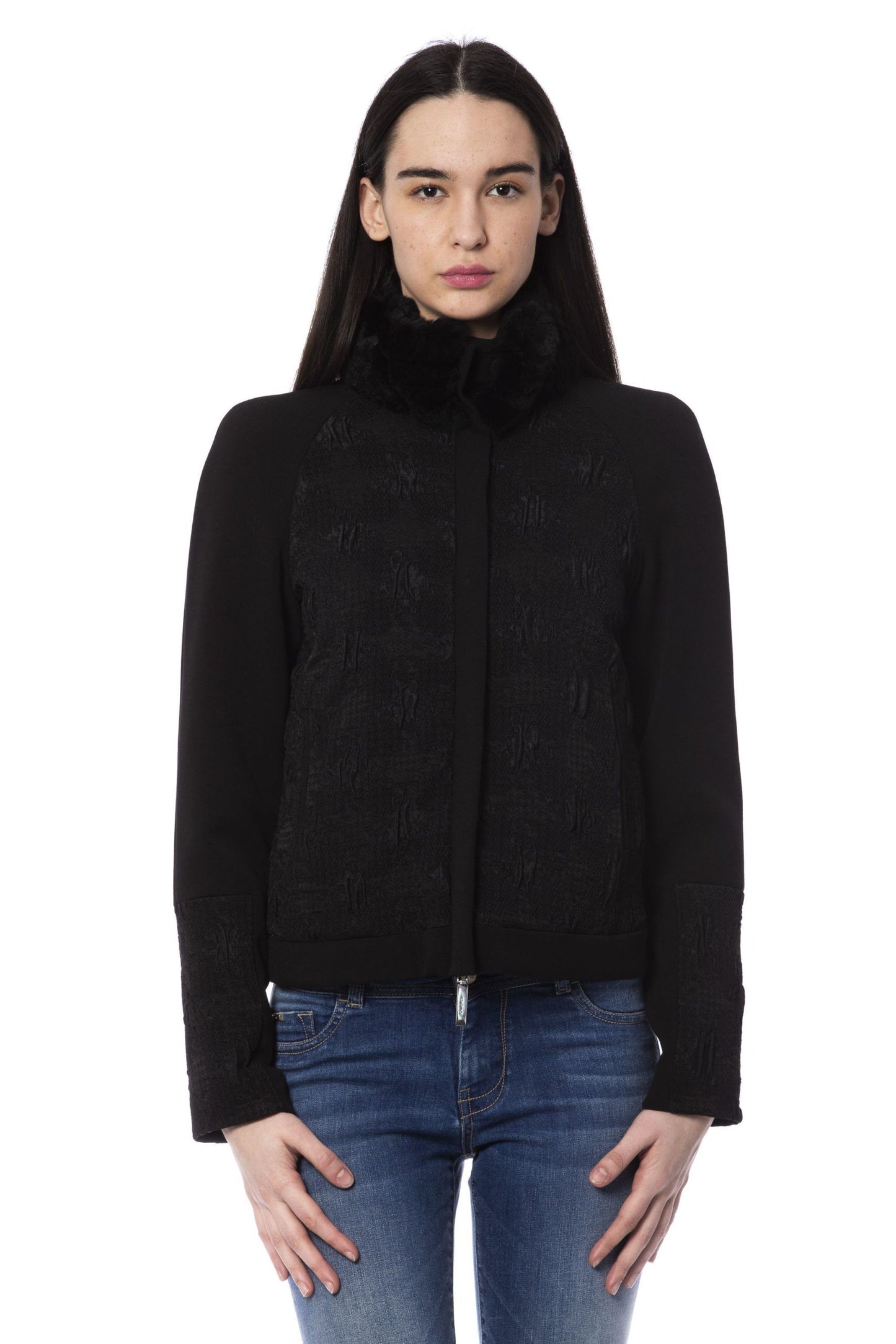 Black Acrylic Women Jacket