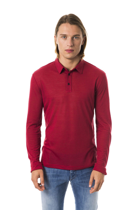 Red Polyester Men Polo