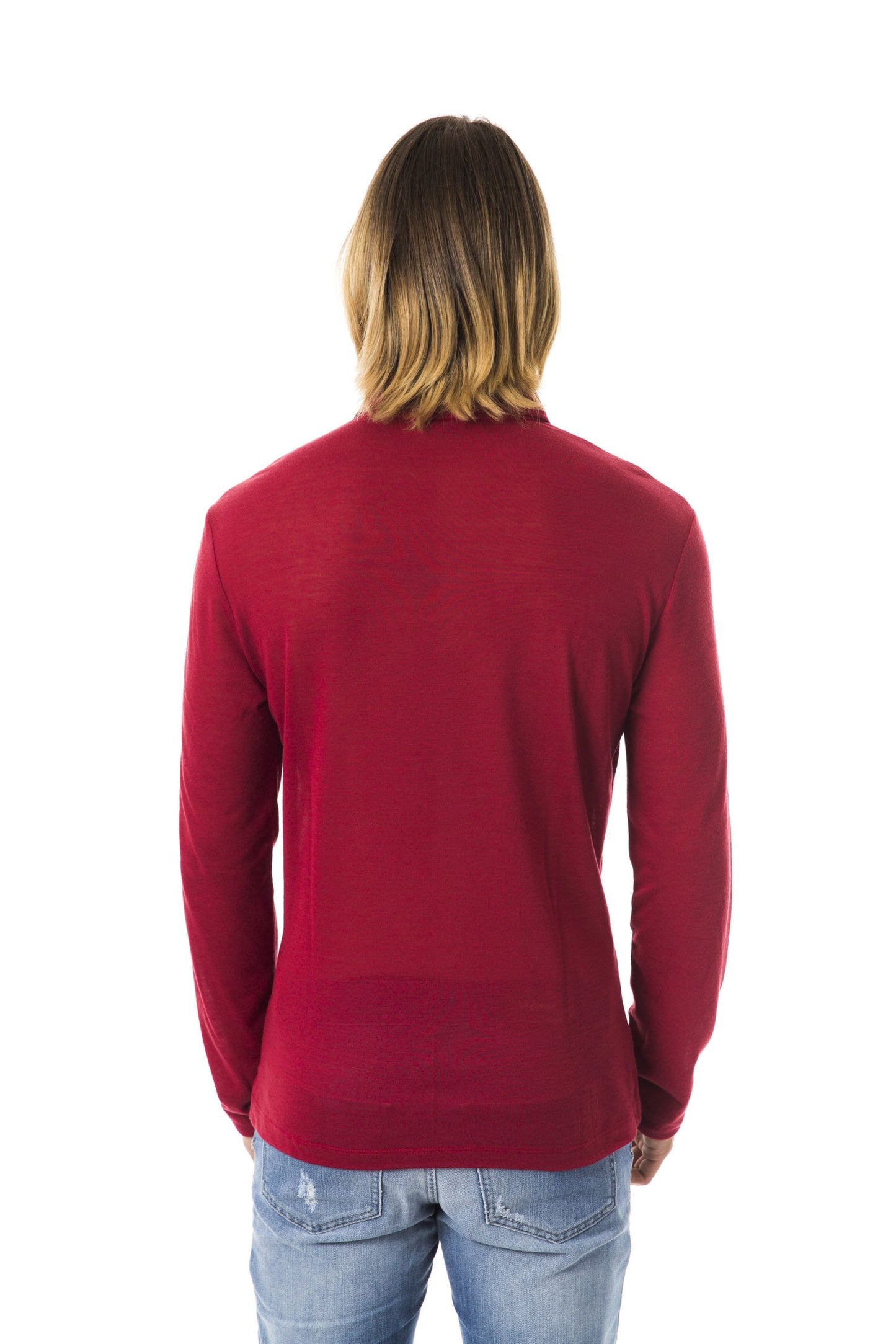 Red Polyester Men Polo
