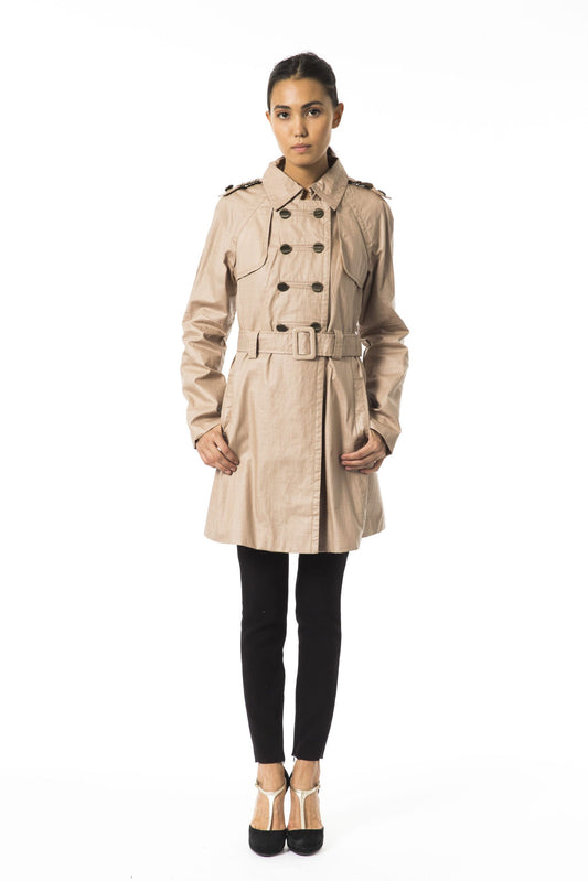 Brown Cotton Women Trench Coat
