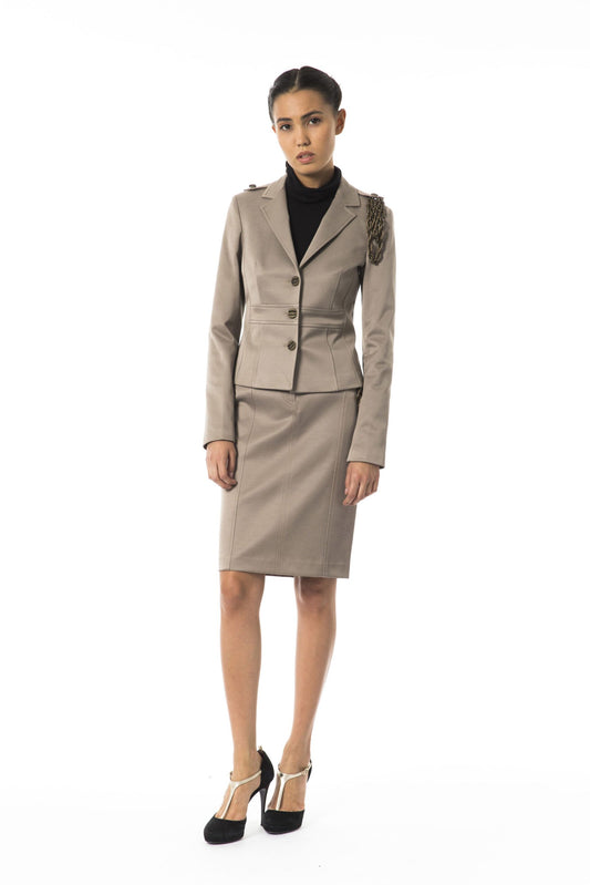 Gray Cotton Women Blazer
