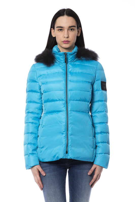 Light Blue Polyester Women Jacket
