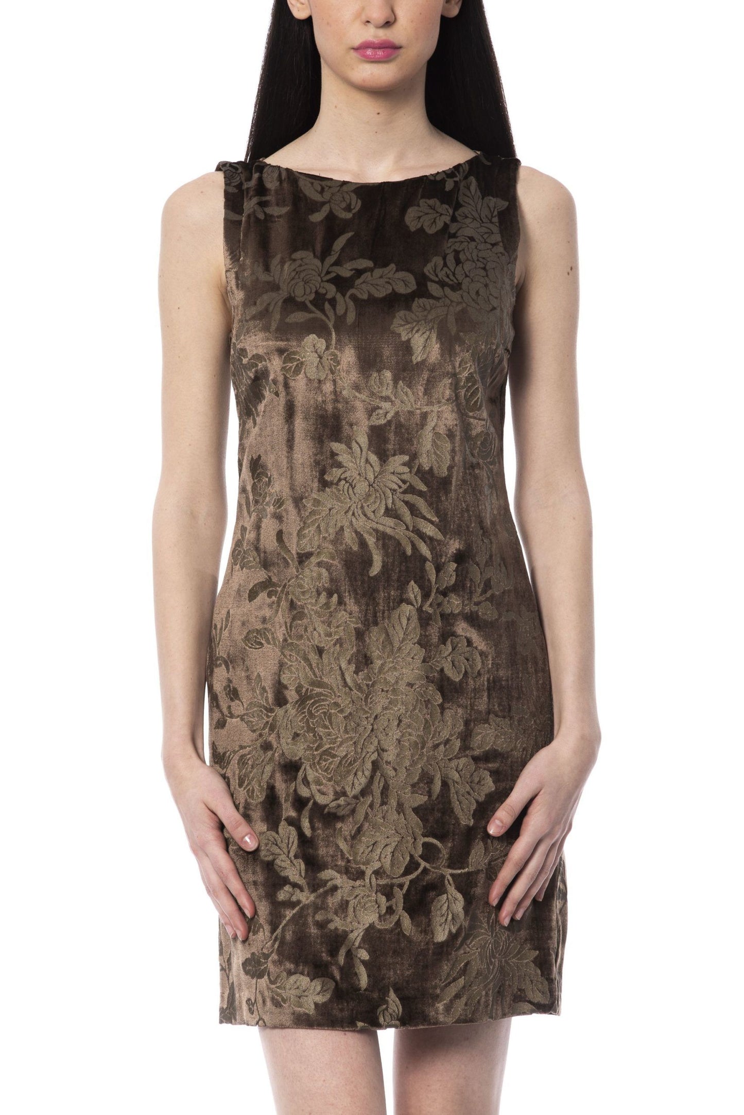 Brown Viscose Women Dress