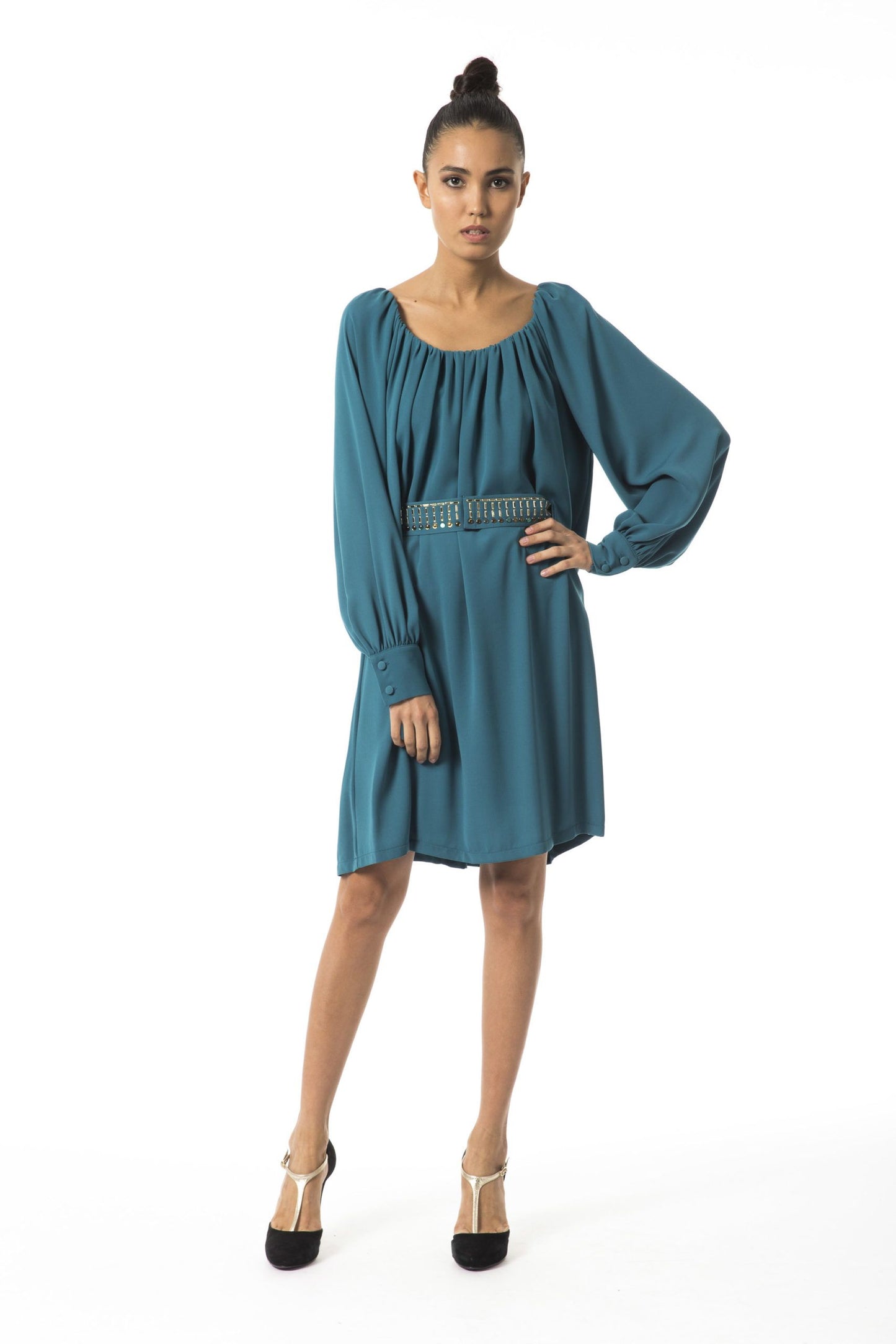 Teal Polyester Women Dress